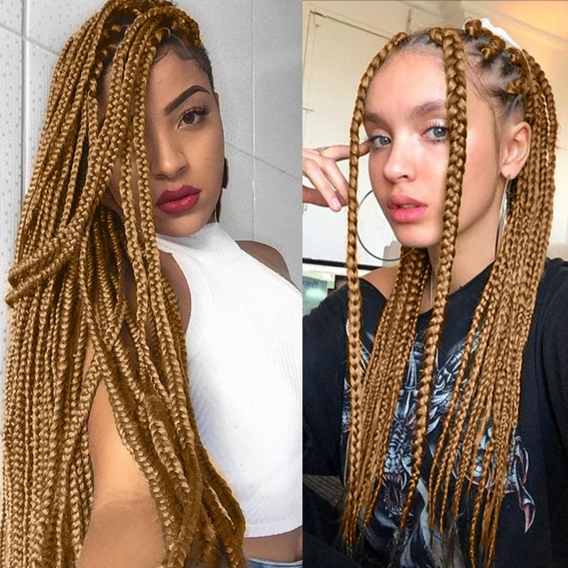 ALIABSION 27 Braiding Hair Pre Stretched 26 inch 8 packs Honey Blonde Braiding Hair Professional Soft Yaki Braids, Synthetic Hot Water Setting Hair Extensions for Braids - Image 2